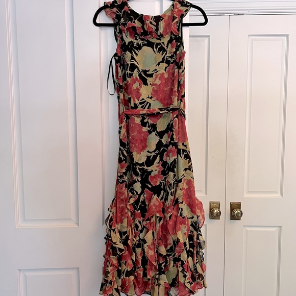 Ralph Lauren Floral Crinkle Georgette Dress - Size 4 - Picture 3 of 3